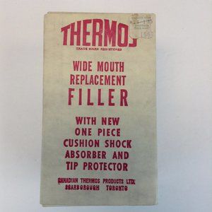 Vintage Canadian Thermos Products Wide Mouth Replacement Filler Part #60F